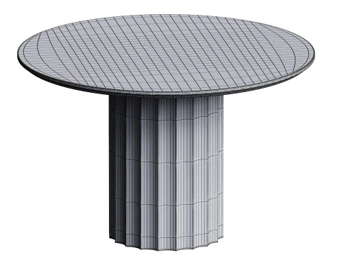 Danae Round Stone Dining Table 3D Model
