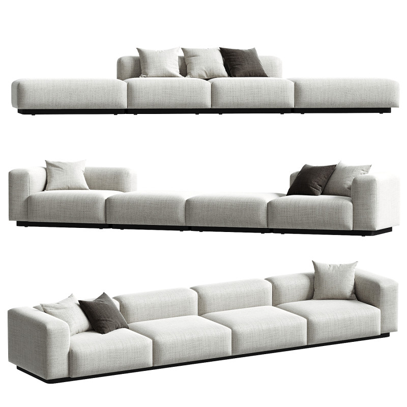 Soft Modular Sofa Linear set Modèle 3D .c4d .max .obj .3ds .fbx .stl .blend