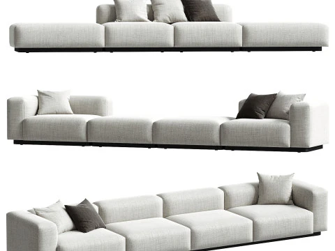 软质组合沙发线性套装 3D 模型
