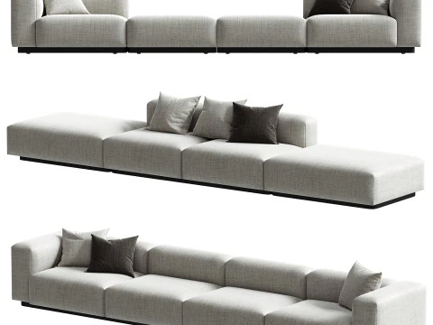 Soft Modular Sofa Linear set 3D Model