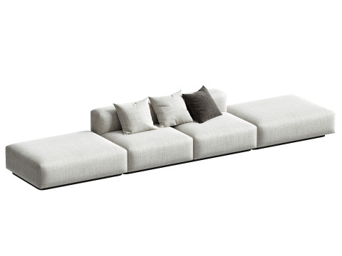 Soft Modular Sofa Linear set Modèle 3D