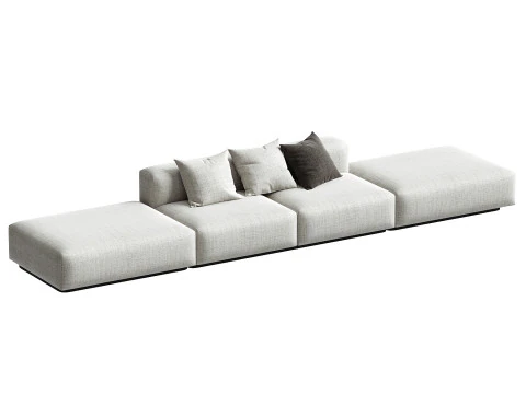 Soft Modular Sofa Linear set 3D Model