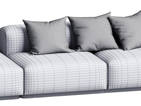 Soft Modular Sofa Linear set Modèle 3D
