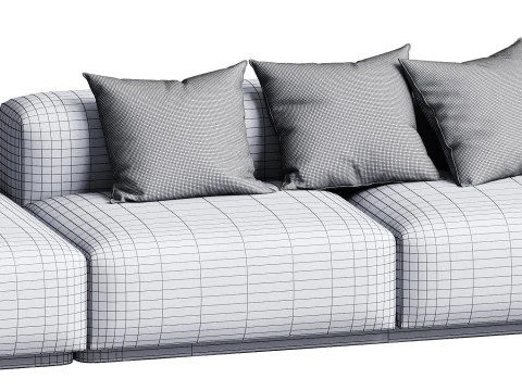 Soft Modular Sofa Linear set 3D Model