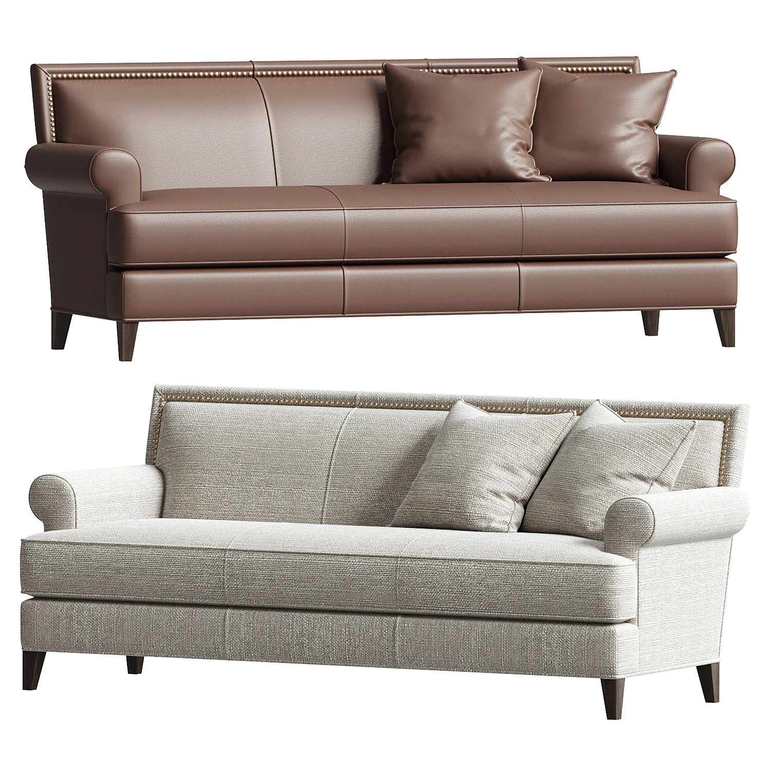 Juliana Leather Sofa 3D Model .c4d .max .obj .3ds .fbx .stl .blend 
