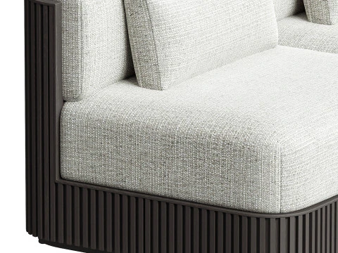Beaumont Outdoor Teak Three Piece Modular Sofa 3D Model