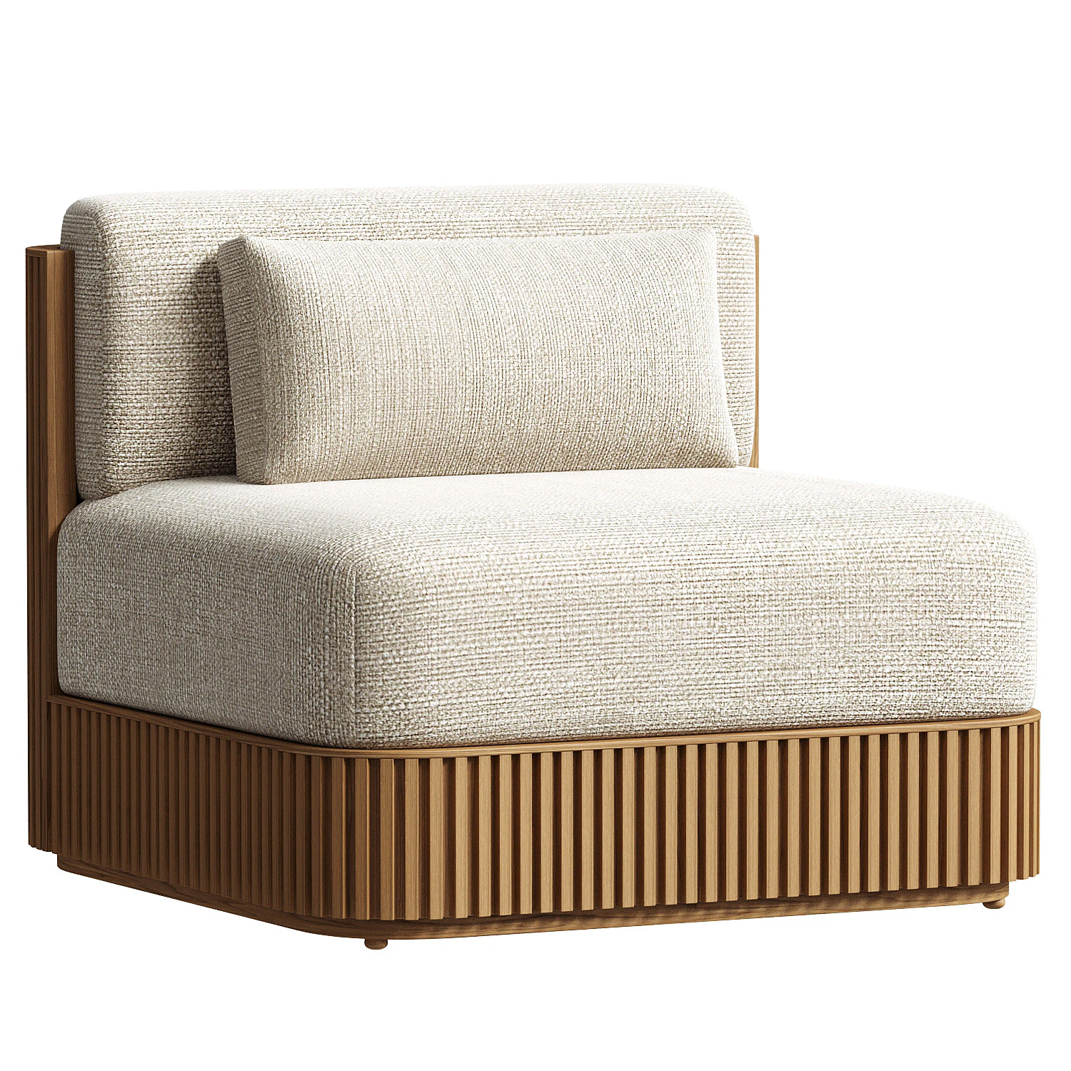 Beaumont Outdoor Teak Lounge Chair 3D Model .c4d .max .obj .3ds .fbx .stl .blend 