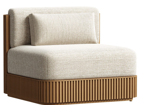 Уличное кресло Beaumont из тикового дерева 3D Модель