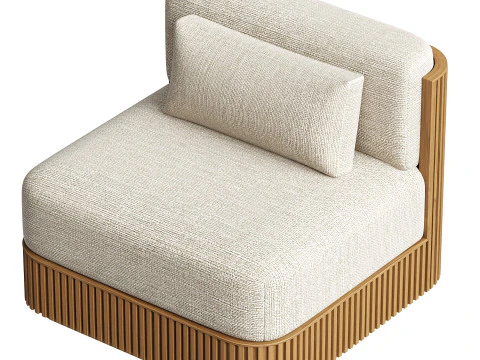Beaumont Outdoor Teak Lounge Chair 3D Model