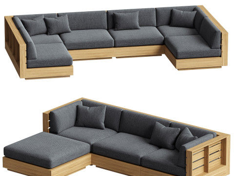 Bal Harbour Outdoor Тик Шести и угловой секционный 3D Модель