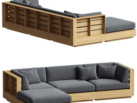 Bal Harbour Outdoor Jati Enam dan Bagian Sudut Model 3D