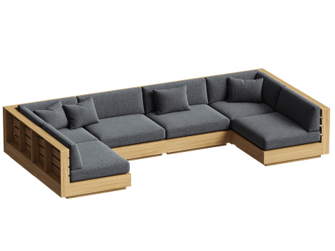 Bal Harbour Outdoor Jati Enam dan Bagian Sudut Model 3D