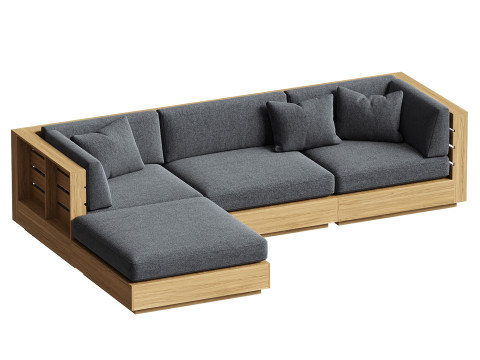 Bal Harbour Outdoor Jati Enam dan Bagian Sudut Model 3D