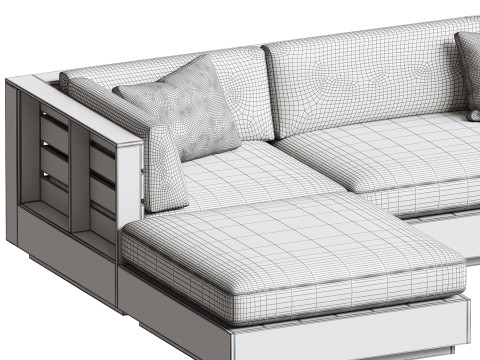 Bal Harbour Outdoor Jati Enam dan Bagian Sudut Model 3D