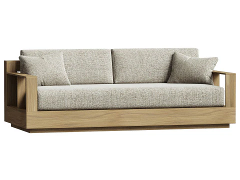 Bal Harbour teakhouten buitenbank 3D Model