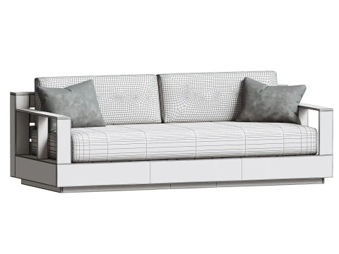 Bal Harbour Outdoor Teak Sofa 3D Model