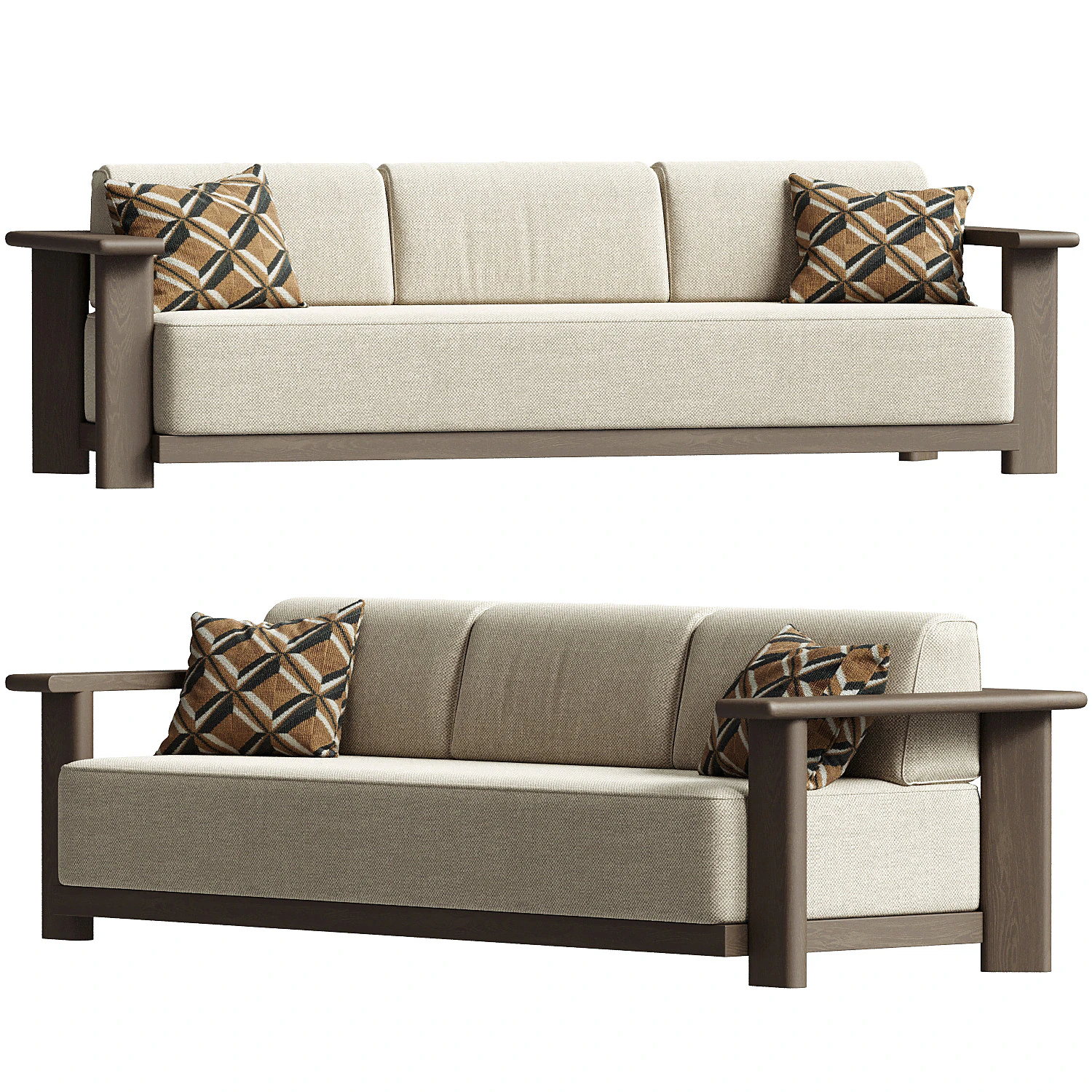 Caspian 3 Seater Sofa 3D Model .c4d .max .obj .3ds .fbx .stl .blend