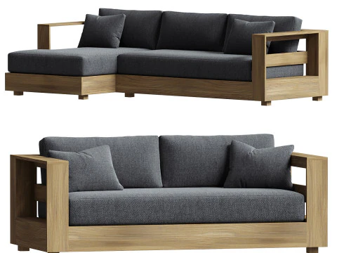 Telluride buitenbank sectionaal 3D Model