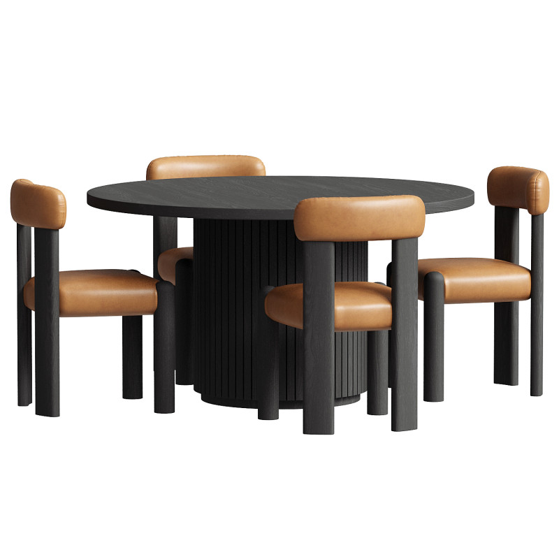 コルトンチェアとハーロウダイニングテーブルセット 3Dモデル .c4d .max .obj .3ds .fbx .stl .blend