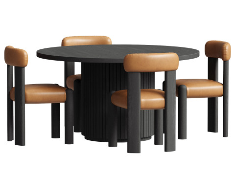 Набор стула Colton и обеденного стола Harlow 3D Модель