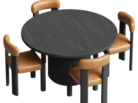 コルトンチェアとハーロウダイニングテーブルセット 3Dモデル