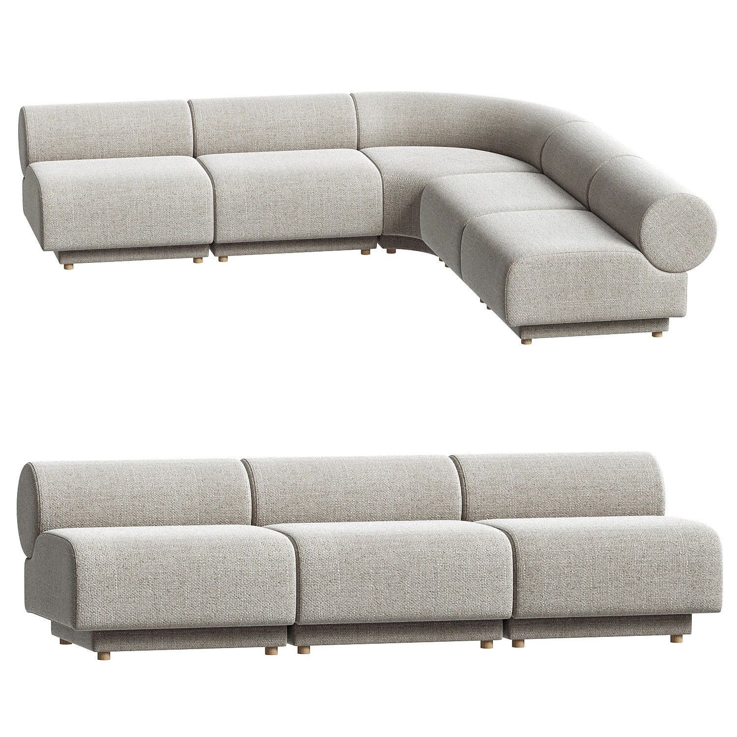Roland Modular Sofa 3D Model .c4d .max .obj .3ds .fbx .stl .blend 