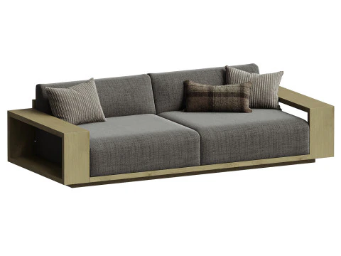 Mallorca Wood Outdoor Sofa 3D Model