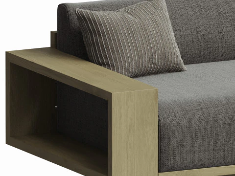 Mallorca Wood Outdoor Sofa 3D Model