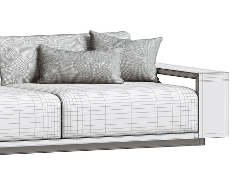 Mallorca Wood Outdoor Sofa 3D Model