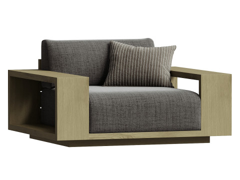 Деревянное кресло для отдыха на открытом воздухе Mallorca 3D Модель