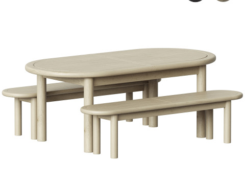 Выдвижной обеденный набор Corfu на открытом воздухе 3D Модель