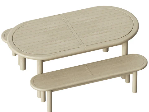 Corfu Outdoor Extendable Dining Set 3D Model