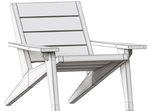 Marco Bogazzi Outdoor Adirondack Chair 3D Модель