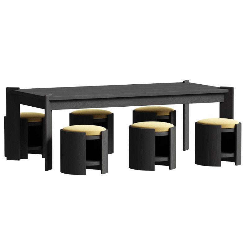 Madison Dining Set 3D Model .c4d .max .obj .3ds .fbx .stl .blend 