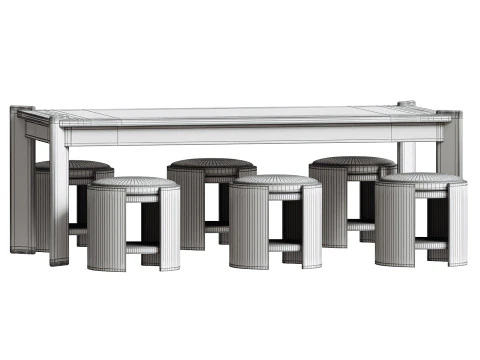 Madison Dining Set 3D Model