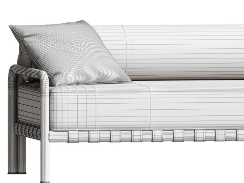 Parker 3 Seat Sofa 3D Model