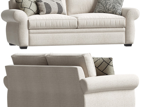 Pearce Roll Arm Sofa 3D Model