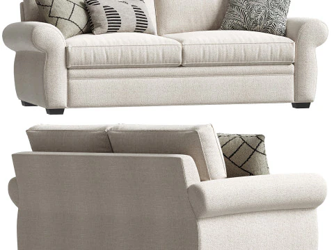 Pearce Roll Arm Sofa 3D Model