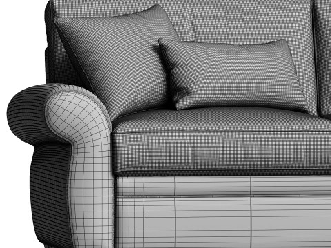 Pearce Roll Arm Sofa 3D Model