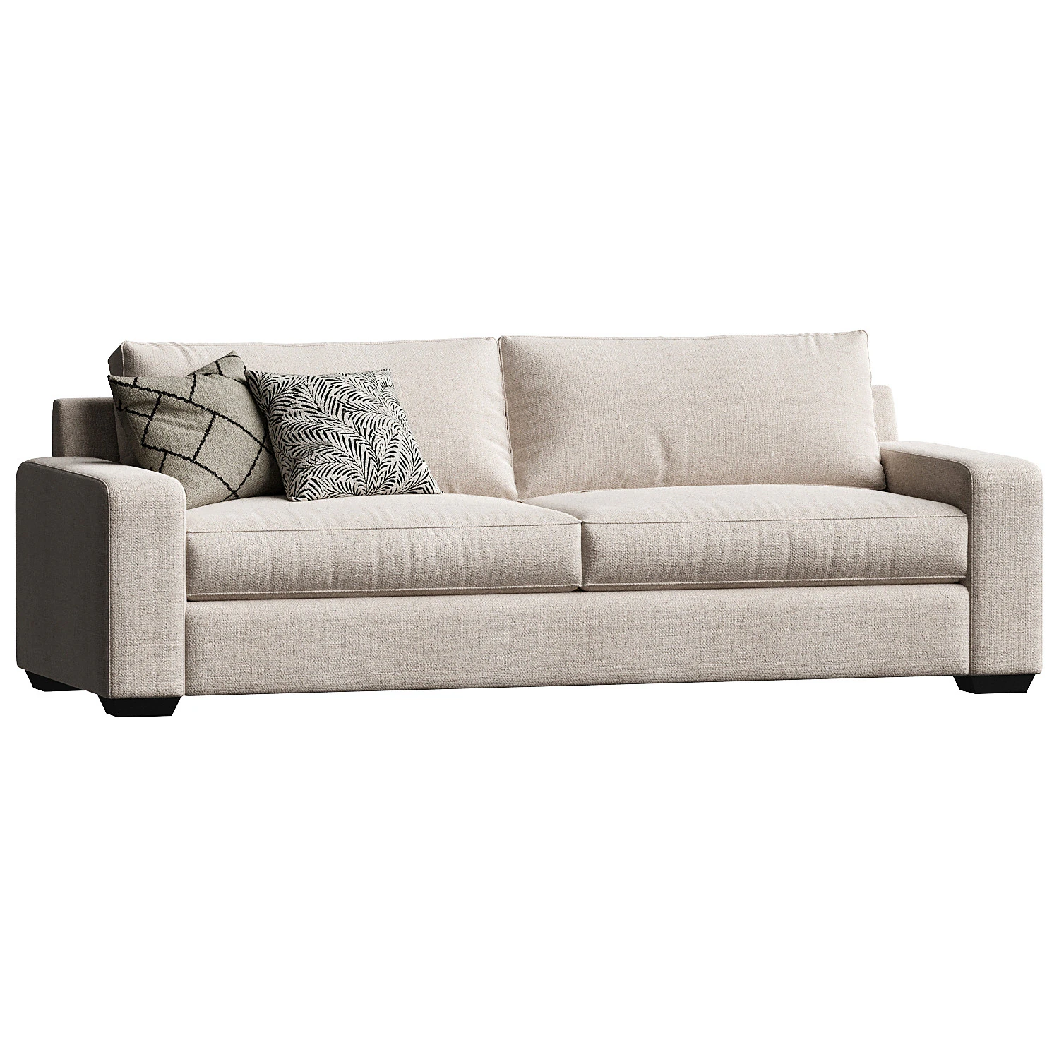 Big Sur Square Arm Sofa 3D Model .c4d .max .obj .3ds .fbx .stl .blend