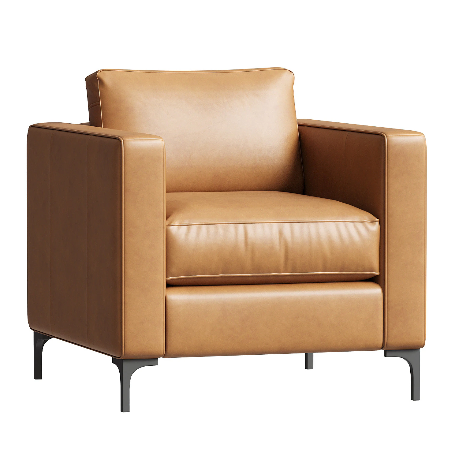 Jake Leather Chair 3D Model .c4d .max .obj .3ds .fbx .stl .blend 