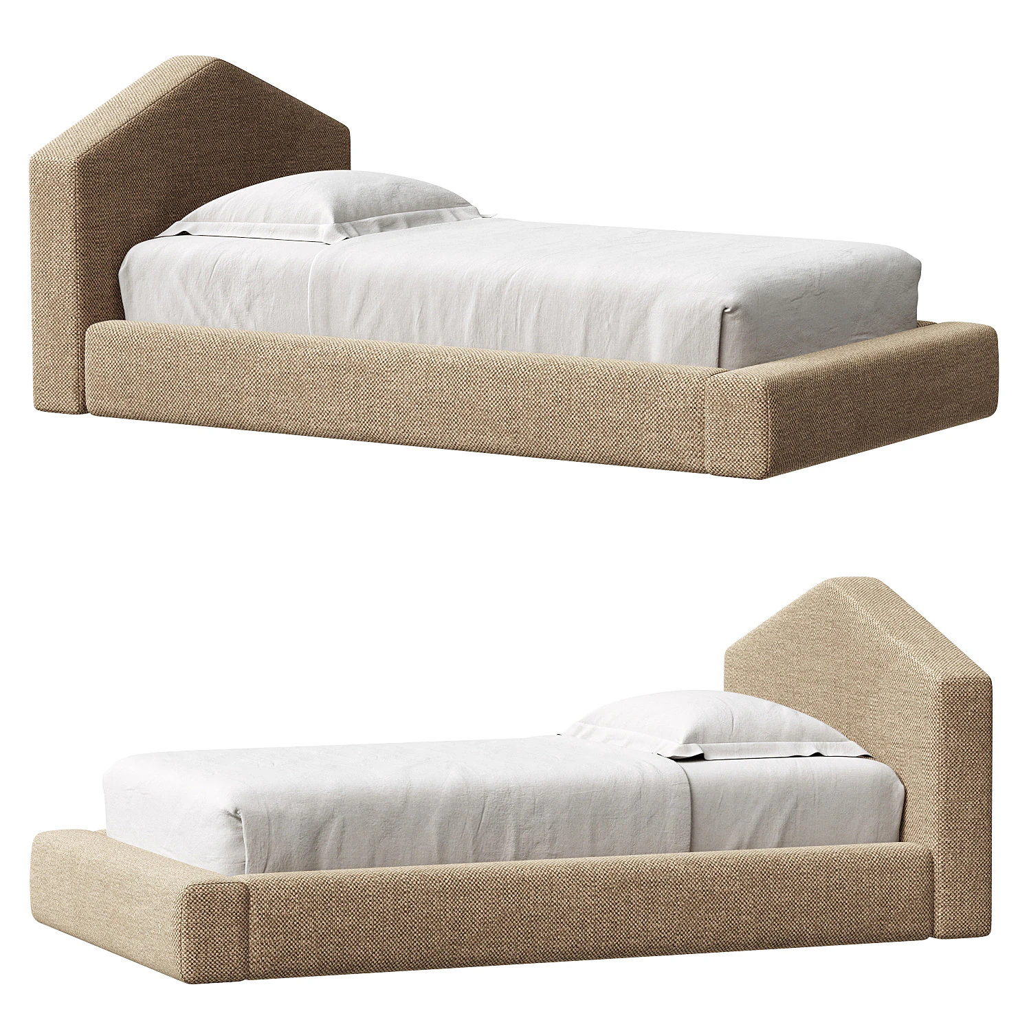 Tucker Brown Kids Bed by Jeremiah Brent 3D Model .c4d .max .obj .3ds .fbx .stl .blend