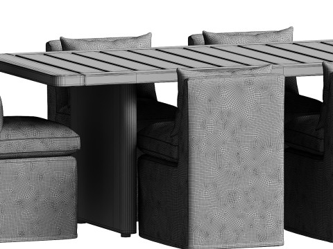 Ipanema Outdoor Dining Set 3D Model