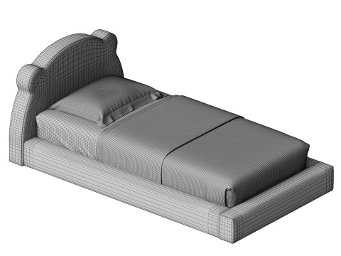 Little Bear Cream Bed 3D Model