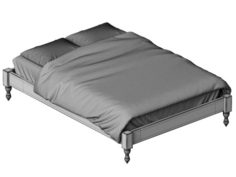 Letto con piattaforma Bellevue Modello 3D