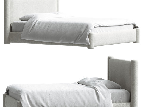 Cama moderna con plataforma completa Modelo 3D