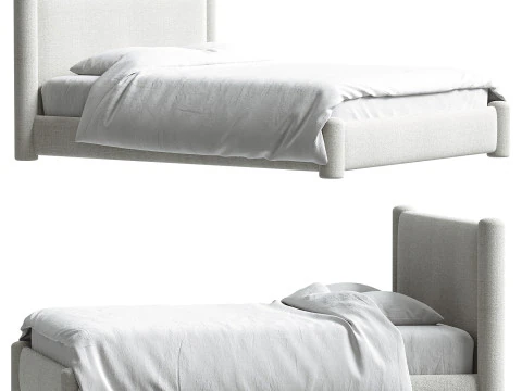 Modern Fully Platform Bed 3D Model