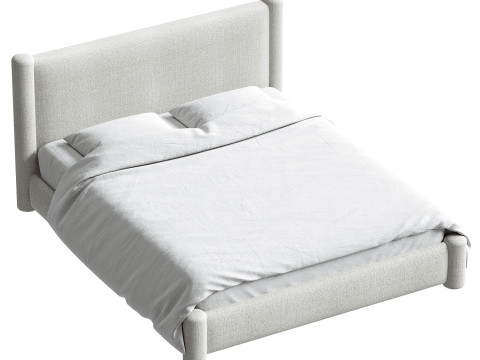 Cama moderna con plataforma completa Modelo 3D