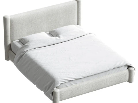 Modern Fully Platform Bed 3D Model