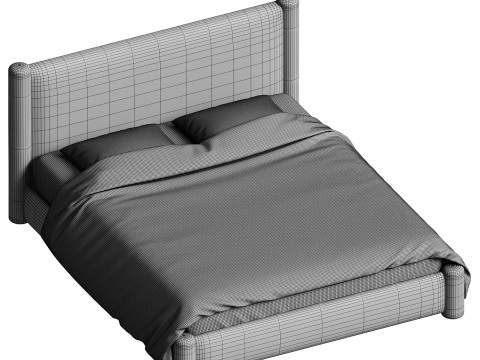 Cama moderna con plataforma completa Modelo 3D